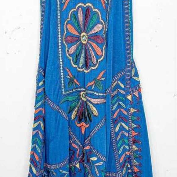 Free People Blue Embroidered Tunic - Picture 2 of 3